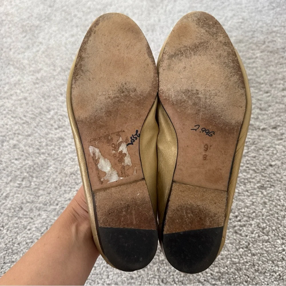 Cole Haan Gold Leather Loafers Size 9B